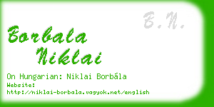 borbala niklai business card